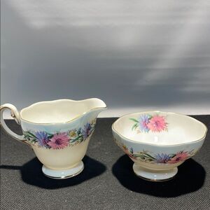 Floral Cream and Sugar Set